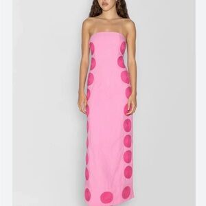 Chic Pink Strapless Maxi Dress
